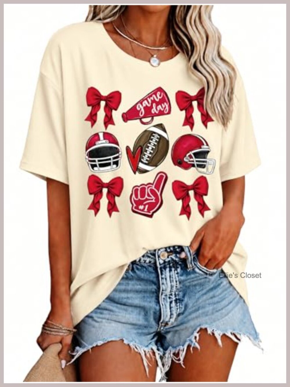 Women's Oversized Football Graphic Tee Funny Sunday Casual Cotton T-Shirt